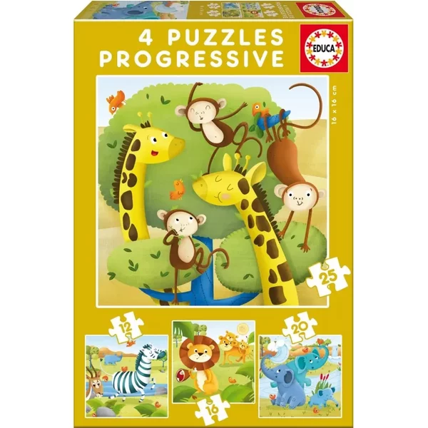 12-16-20-25 Teile Progressives Tierpuzzle Educa-image