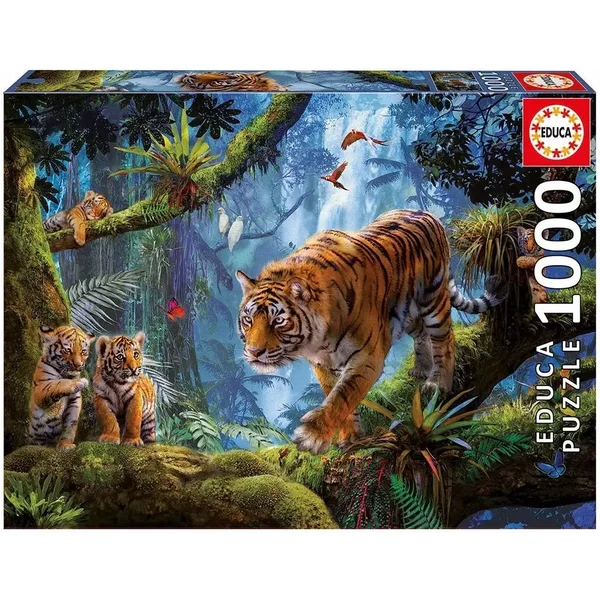 Puzzle Mit 1000 Teilen Educa Tigres En Arbol-image
