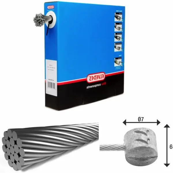 CâBle De Frein 1X19 Fils Inox Ø1,5Mm TêTe En T Ø7X6Mm Elvedes-image