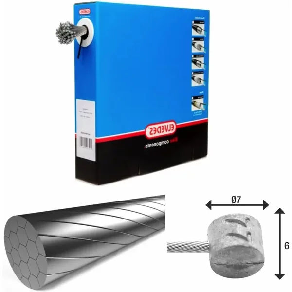 CâBles De Freins 1X19 Fils Inox Slick Ø1,5Mm TêTe En T Ø7X6 Elvedes (X100)-image