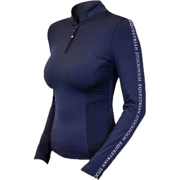 Maillot éQuitation Manches Longues 1/4 Zip Femme Equestrian Stockholm Modern Tech-image