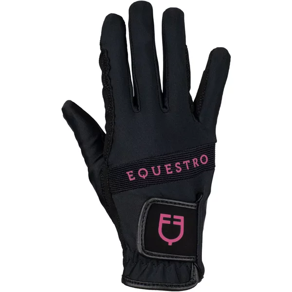 Gants D'éQuitation En Tissu Technique Avec Logo Multicolore Equestro-image