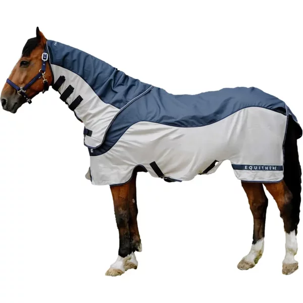 Couverture Anti-Mouches Pour Cheval Avec Couvre-Cou EquithèMe Tyrex Combofly 600D-image