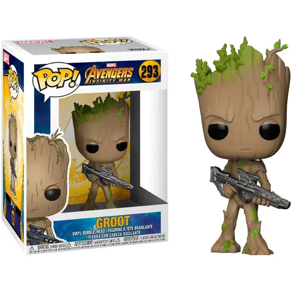Figurine Funko Pop Marvel Avengers Infinity War Teen Groot With Gun-image