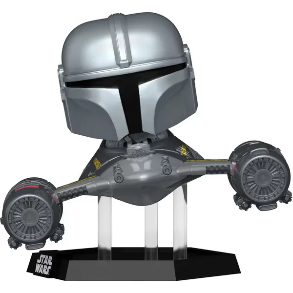 Figurine Funko Pop Rider Deluxe Star Wars Mandalorian 9 The Mandalorian In N-1 Starfighter-image