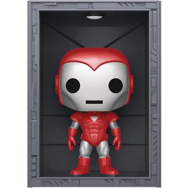Figurine De Collection Funko Marvel Pop! Deluxe Vinyl Hall Of Armor Iron Man Model 8 Silver Centurion Px Exclusive-image