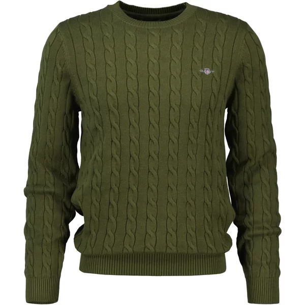 Pull Col Rond En Maille De Coton TorsadéE Gant-image