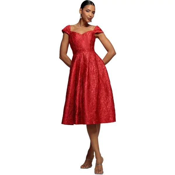 Plissee-Kleid FüR Damen Goddiva Crushed Midi-image