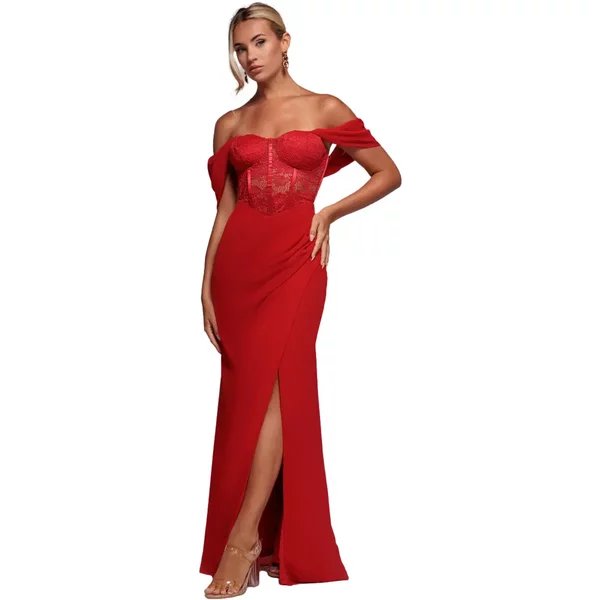 Damenkleid Mit SpitzenflüGeln Goddiva Maxi-image