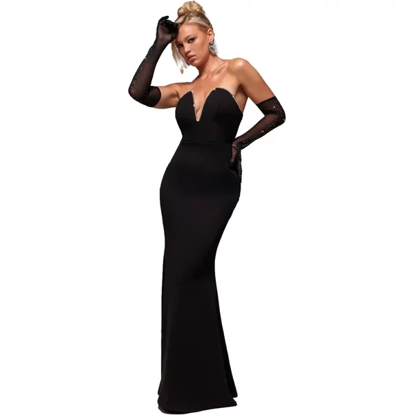 Damen Bustierkleid Mit Dekolleté Goddiva Maxi-image