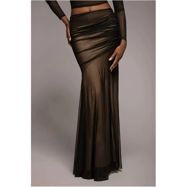 Langer Rock Damen Goddiva Mermaid Maxi Skirt-image
