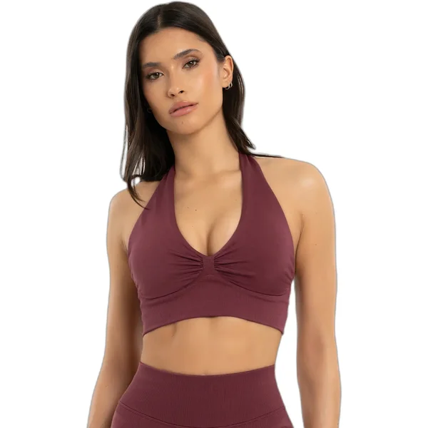halter Sports bra Gym Glamour Seamless open back