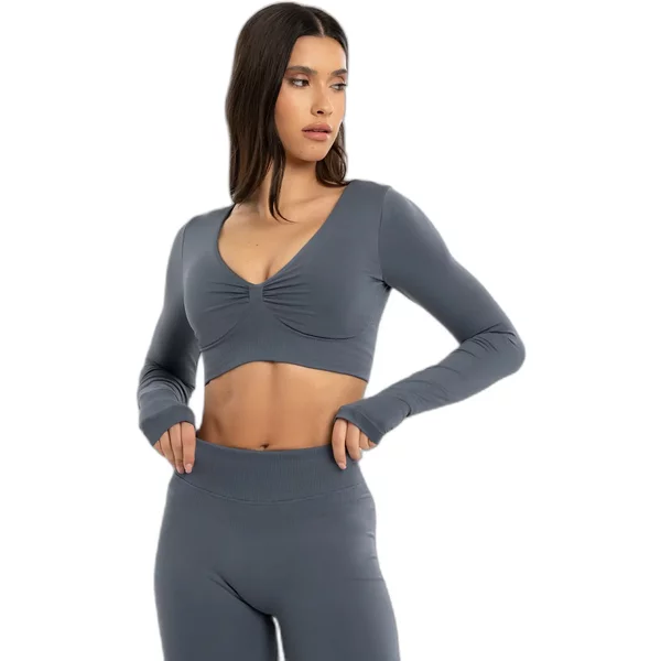 Langarmshirts Damen Gym Glamour Seamless open back