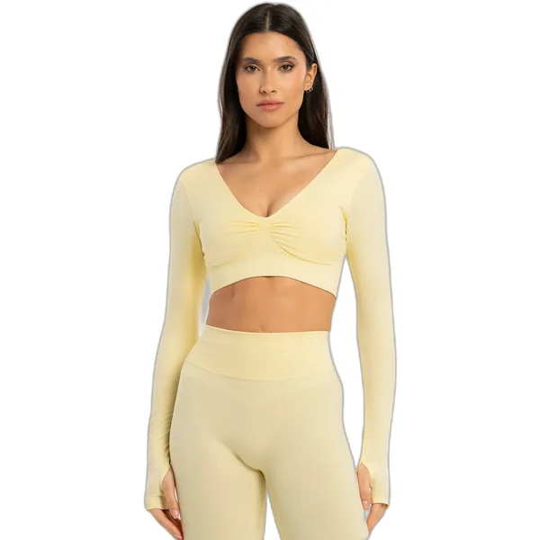Top longues femme Gym Glamour Seamless open back