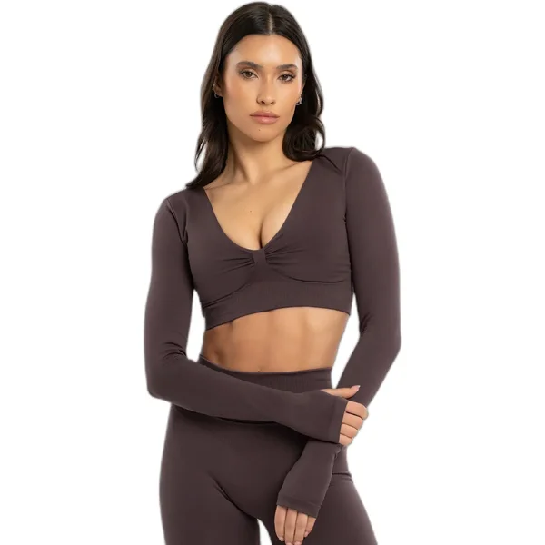 Top Largas Mujer Gym Glamour Seamless open back