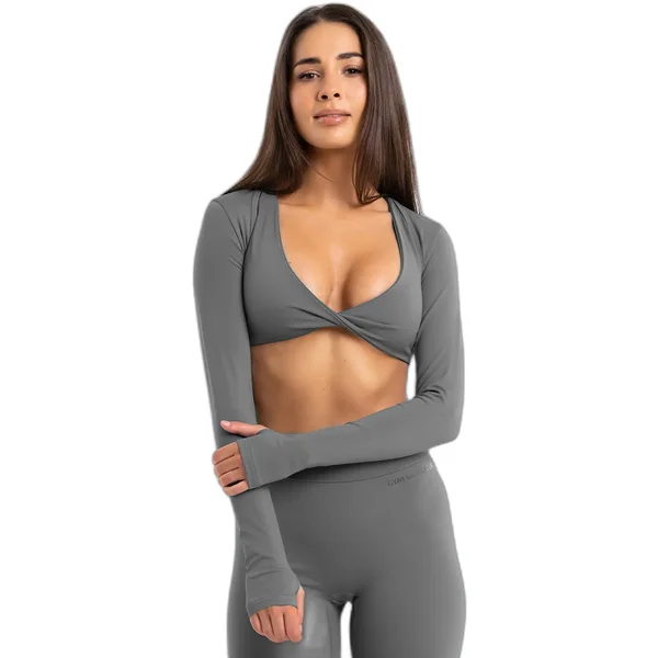 Top a maniche lunghe donna Gym Glamour Shrug Glow
