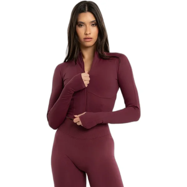 Dames Crop Zipp Hoodie Gym Glamour