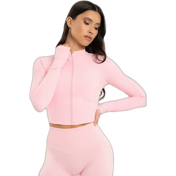 Sudadera Crop con cremallera mujer Gym Glamour