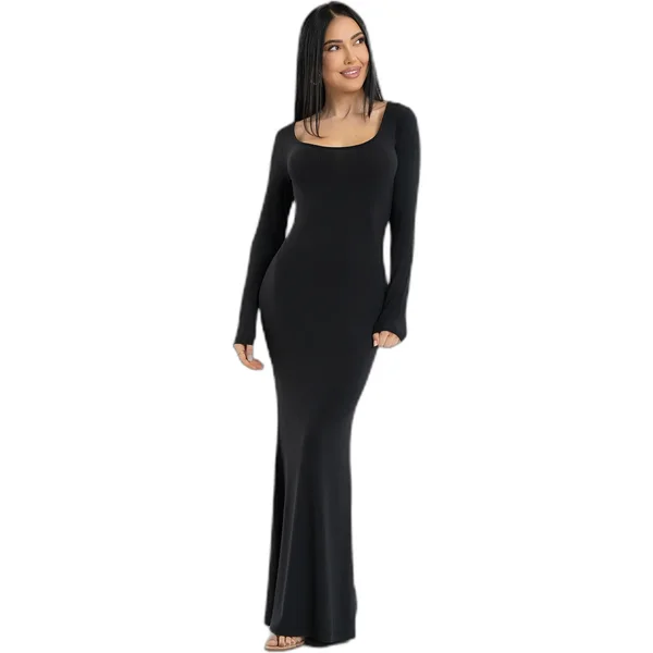 Vestito donna a maniche lunghe Gym Glamour Flexi Maxi