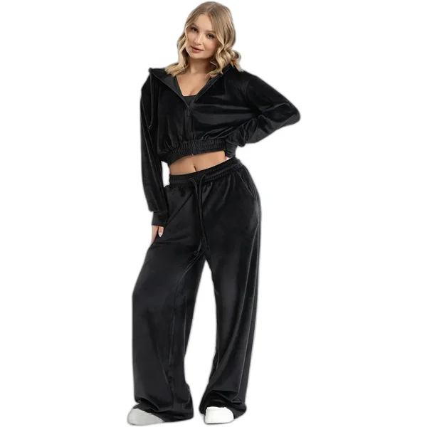 Velour jogging trousers for women Gym Glamour