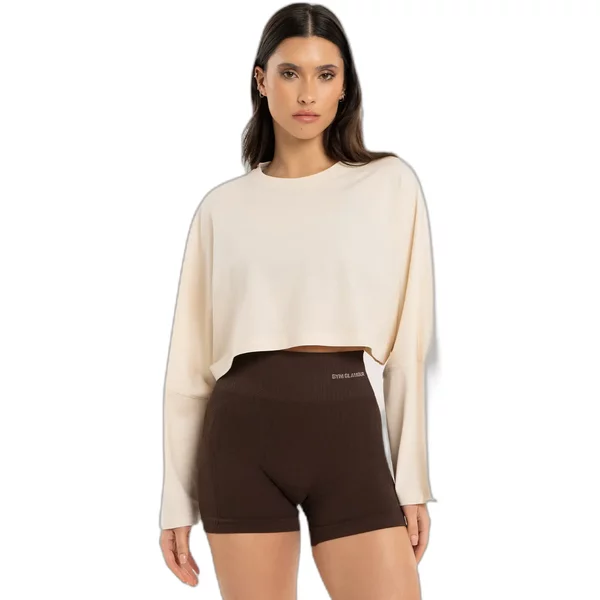 T-Shirt, langarm, crop, Damen Gym Glamour
