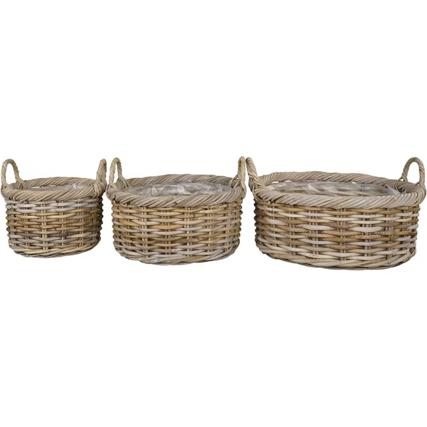 Panier De Rangement En Kubu, Avec IntéRieur En Plastique House Nordic Kuta (X3)-image