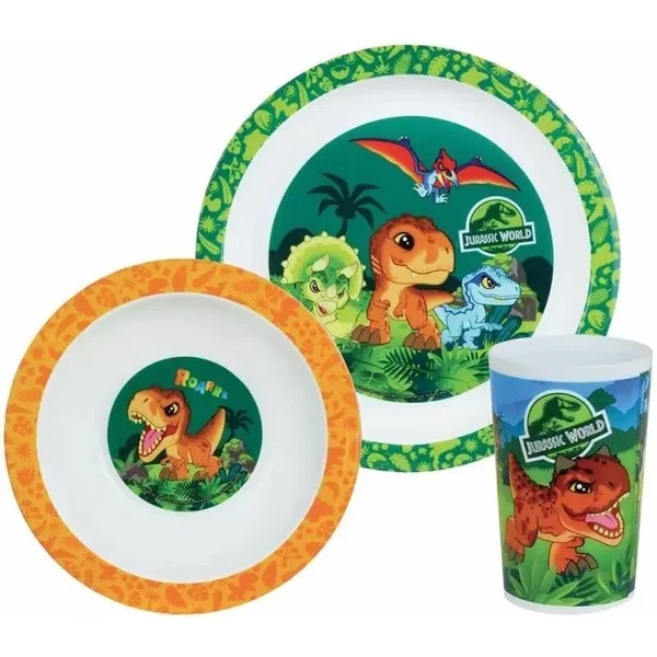 Ensemble Repas - Assiette, Bol, Verre Enfant Fun House Jurassic World-image