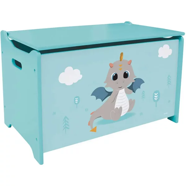 Coffre à Jouets En Bois Enfant Fun House Leon Le Dragon-image