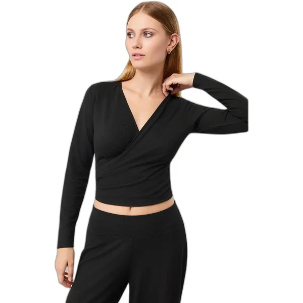 T-shirt a maniche lunghe avvolgente donna Mandala