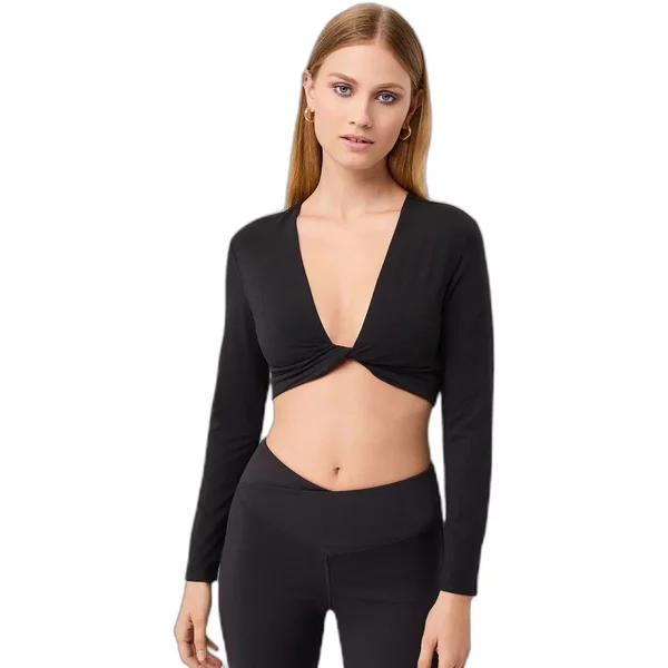 Damen Langarm-T-Shirt Mit Gedrehtem Vorderteil mandala-image