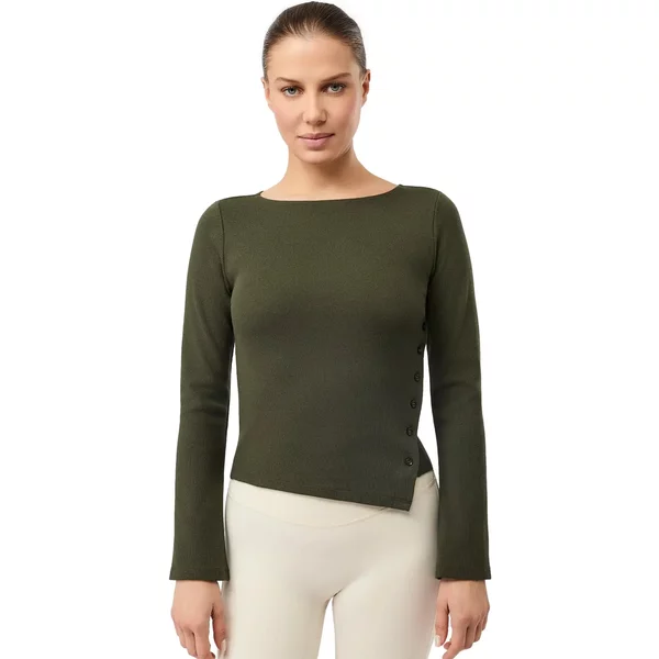Langarm-T-Shirt Mit Knopf Damen mandala-image