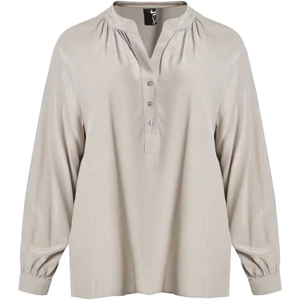 Leichte Viskosebluse Damen Mat Fashion-image