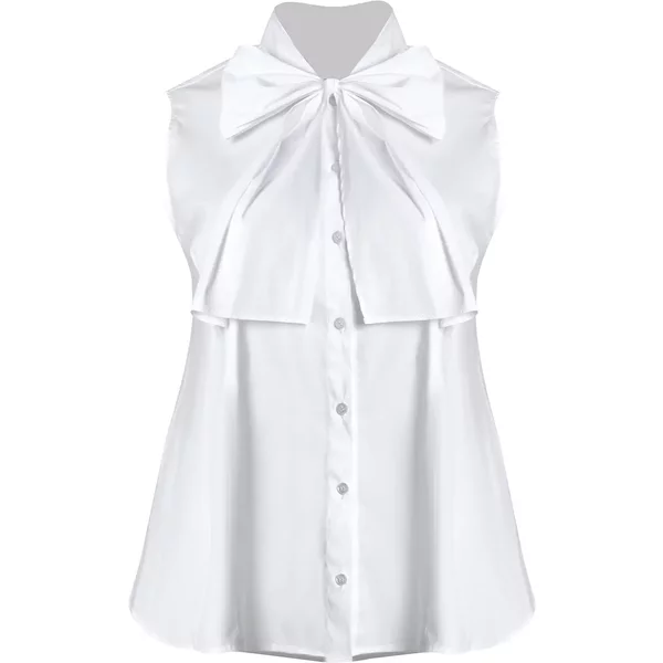 ÄRmellose Bluse Mit Knotendetail Damen Mat Fashion-image