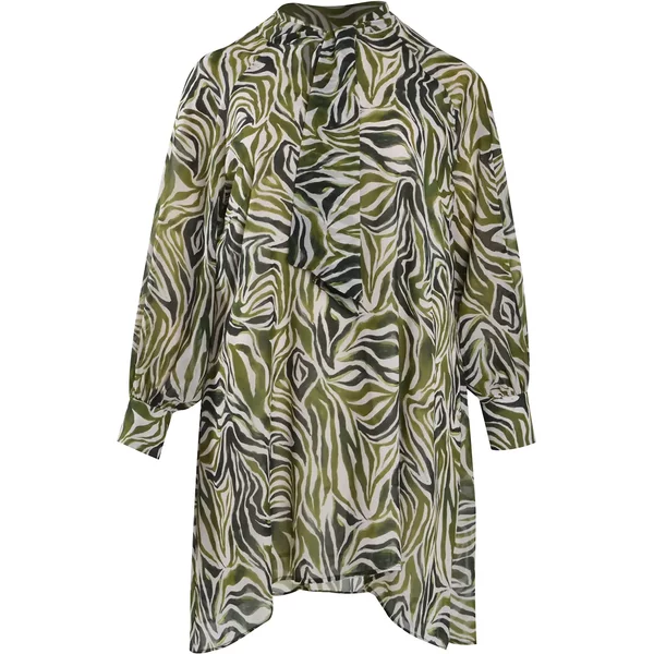 Kleid Mit Langen ÄRmeln, Damen Mat Fashion Zebra Print-image