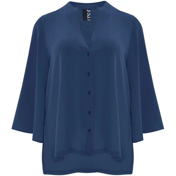 V-Ausschnitt Bluse Aus CrêPe FüR Damen Mat Fashion Airwashed-image