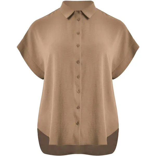 Damenbluse Aus Crepe Mit Abgerundetem Saum Mat Fashion-image