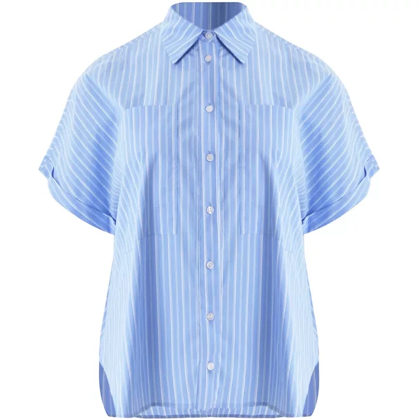 Gestreifte Popelinebluse Damen Mat Fashion-image