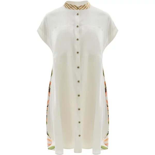 Lange Kleid Mit Papaya-Print Auf Der RüCkseite Damen Mat Fashion-image