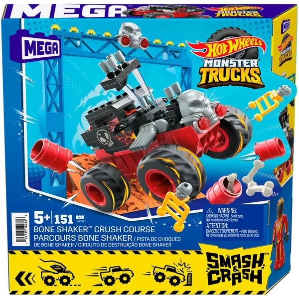Jeux De Voiture Mattel Hot Wheels Monster Trucks Bone Shaker Crush Course Mega Construx-image