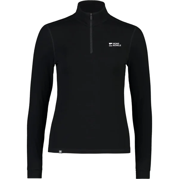 Women's 1/4 zip base layer Mons Royale Cascade Merino