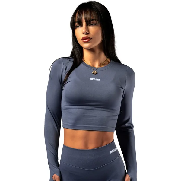 Women's long-sleeve T-shirt Nebbia Power Crop Top