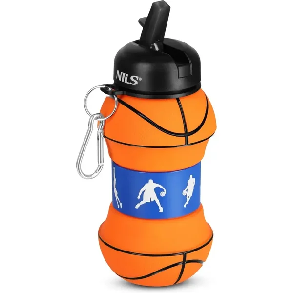 Collapsible silicone water bottle NILS NC4104 Basketball