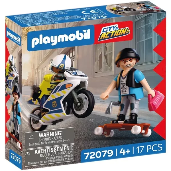 Jeu De Simulation Course Poursuite En Moto Playmobil-image