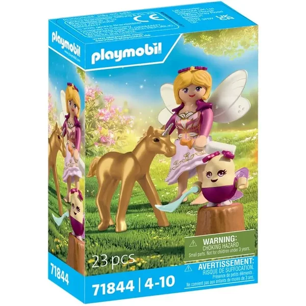 Jeu De Simulation Poulain Licorne Doré Avec FéE Playmobil-image