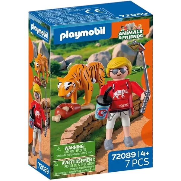 Jeu De Simulation Zoo Tigre Et Visiteur Playmobil-image