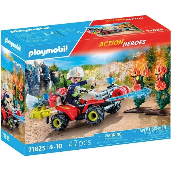 Jeux De Simulation Quad Pompier Et Arbuste Enflamme Playmobil-image