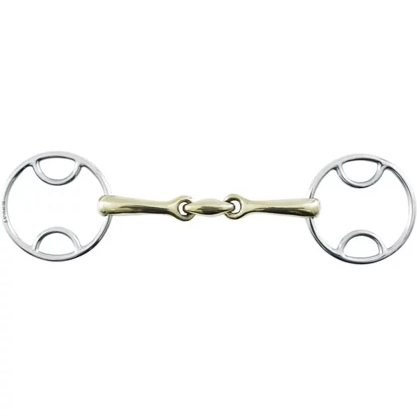 Mors Double Brisure Pour Cheval En Laiton 3 Effets Premier Equine-image