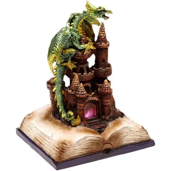 Figurine DéCoratif Dragon EléMent Terre Sur ChâTeau Enchanté à LED Puckator Dark Legends-image