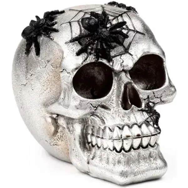 Figurine DéCoratif CrâNe Avec AraignéEs Et Toile Puckator-image