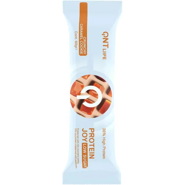 Karamell-Protein-Nahrung QNT Protein Joy 36% Low Sugar Crunchy Caramel Cookie Dough